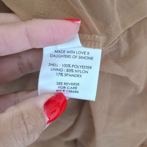 Daughters of Simone Anthro Nude Nev Crochet Lace Wedding Lined Boho Gown 4XL - Picture 11 of 12